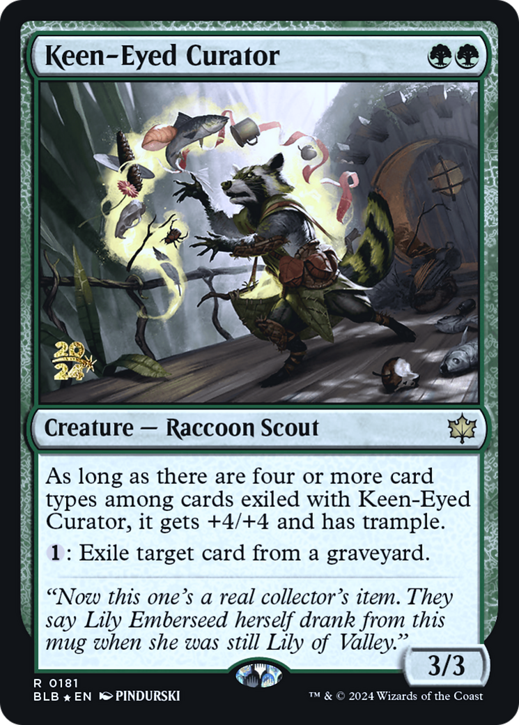 Keen-Eyed Curator (PRE-181S) [Bloomburrow Promos] Foil