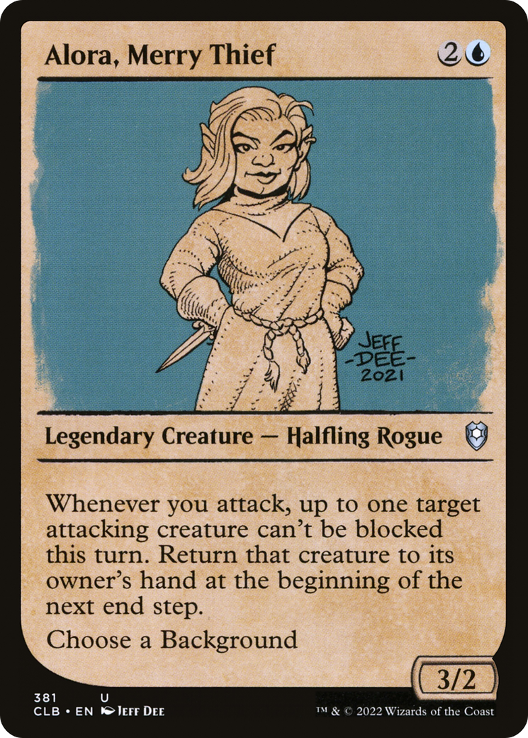 Alora, Merry Thief (CLB-381) [Commander Legends: Battle for Baldur's Gate]: (Showcase) Foil