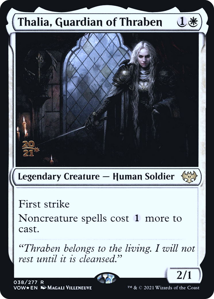 Thalia, Guardian of Thraben (PRE-038) [Innistrad: Crimson Vow Promos] Foil