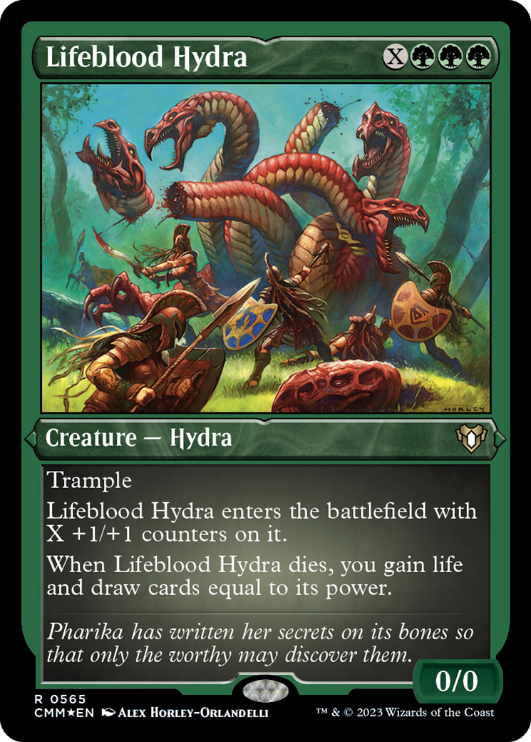 Lifeblood Hydra (CMM-565) [Commander Masters] Etched Foil