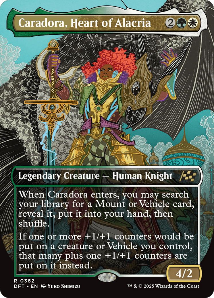 Caradora, Heart of Alacria (DFT-362) [Aetherdrift] (Borderless) Foil