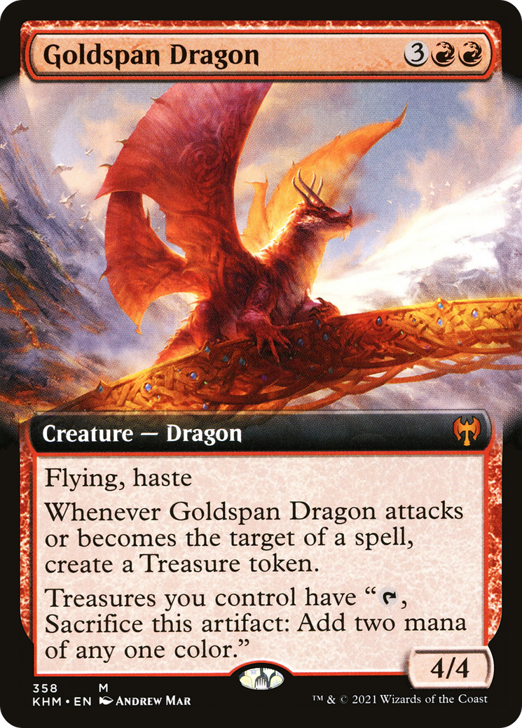 Goldspan Dragon (Extended Art) (KHM-358) [Kaldheim]