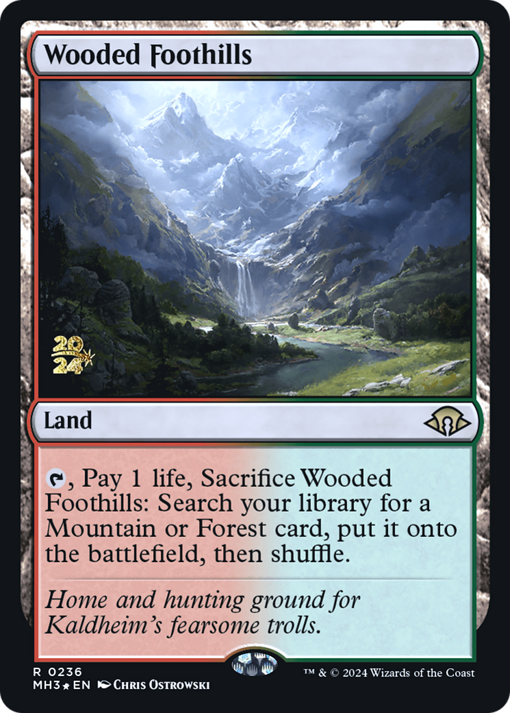 Wooded Foothills (PRE-236) [Modern Horizons 3 Promos] Foil