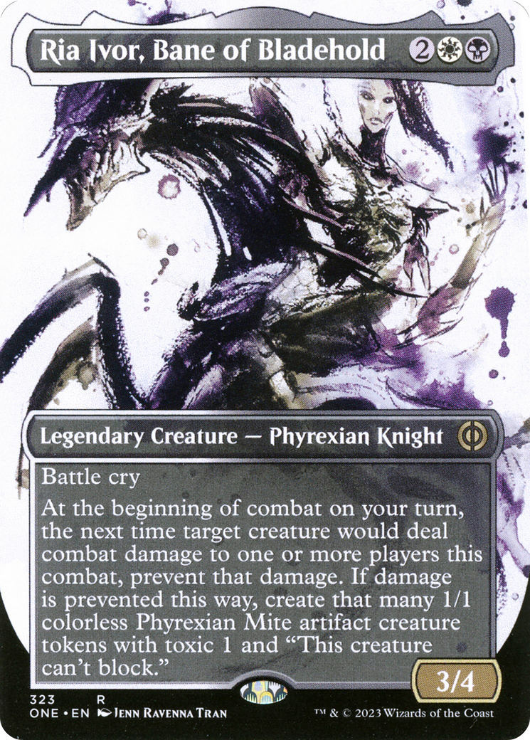 Ria Ivor, Bane of Bladehold (ONE-323) [Phyrexia: All Will Be One]: (Showcase) (Borderless) Foil