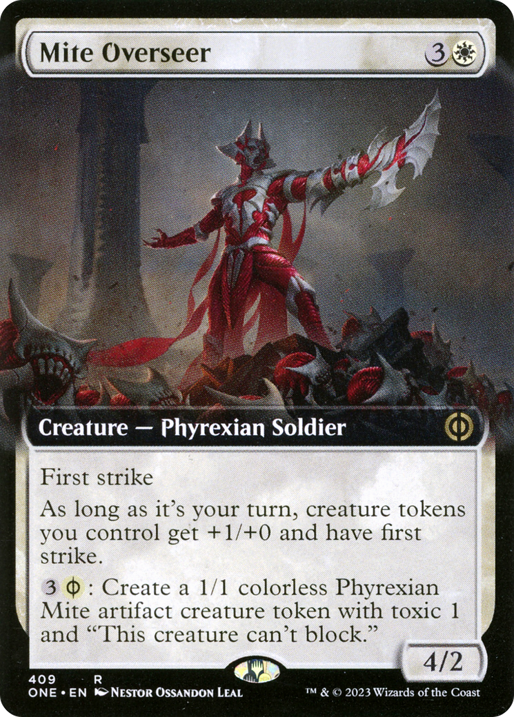 Mite Overseer (ONE-409) [Phyrexia: All Will Be One]: (Extended Art) Foil