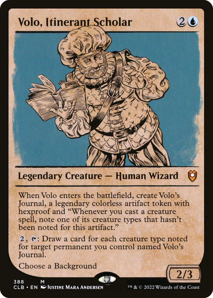 Volo, Itinerant Scholar (Showcase) (CLB-388) [Commander Legends: Battle for Baldur's Gate]