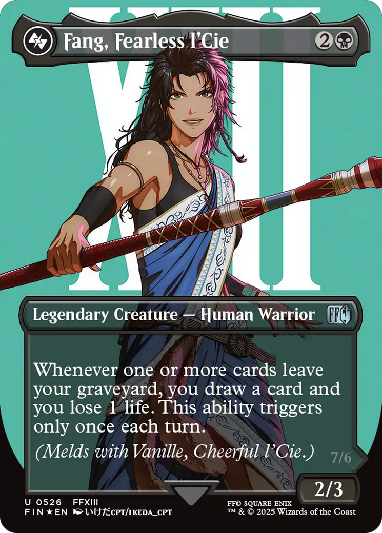 Fang, Fearless l'Cie (Borderless) (Surge Foil) (FIN-526) [FINAL FANTASY] (Borderless) Foil