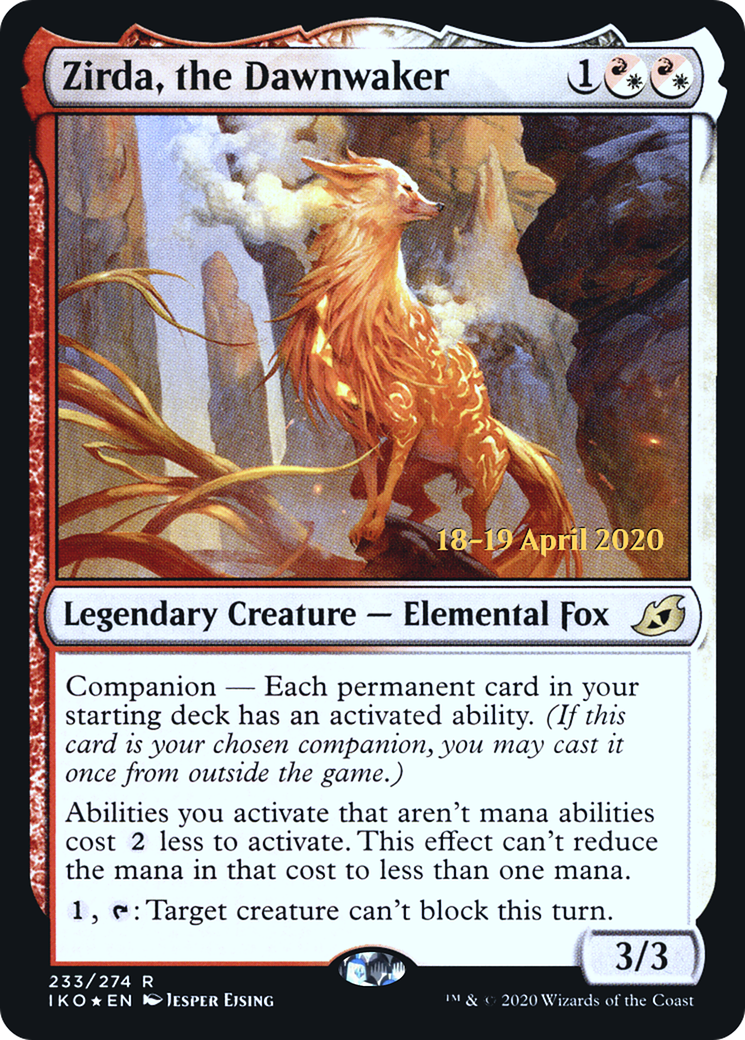 Zirda, the Dawnwaker (PRE-233S) [Ikoria: Lair of Behemoths Promos]: (companion) Foil