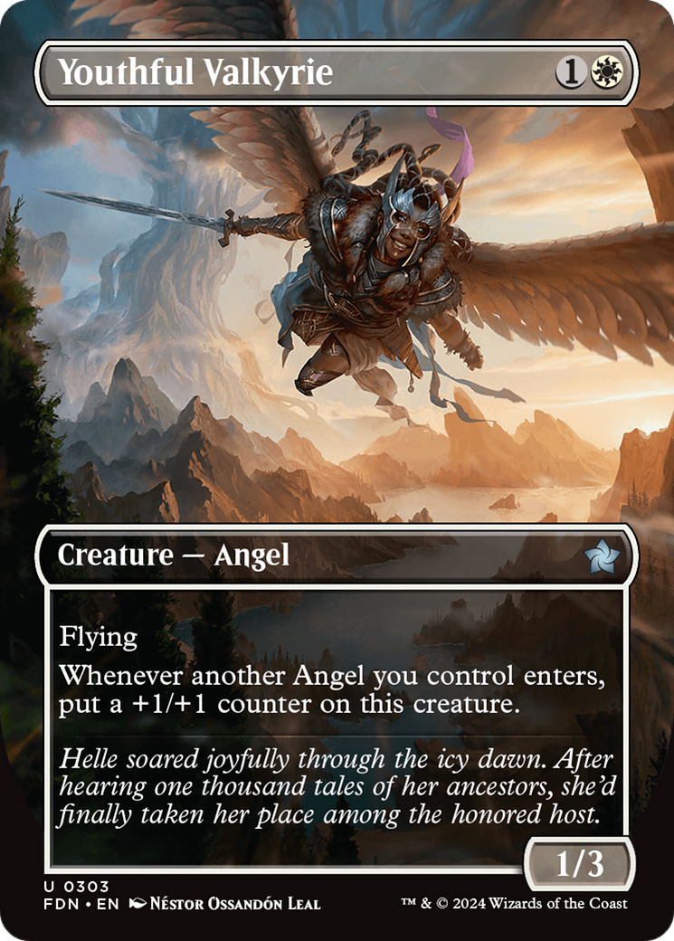 Youthful Valkyrie (FDN-303) [Foundations] (Borderless) Foil