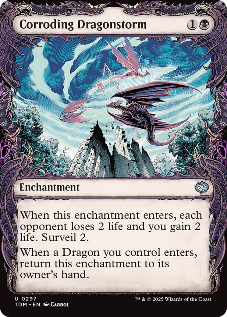 Corroding Dragonstorm (TDM-297) [Tarkir: Dragonstorm]: (Showcase, enchantment)