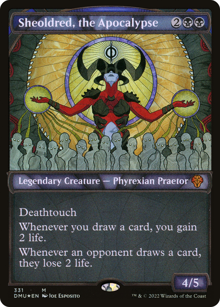 Sheoldred, the Apocalypse (Textured Foil) (DMU-331) (Showcase) [Dominaria United] Foil
