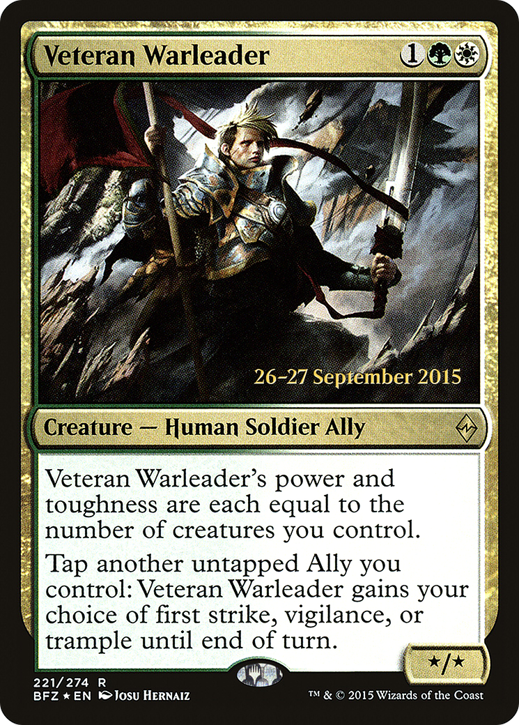 Veteran Warleader (PRE-221S) [Battle for Zendikar Promos] Foil