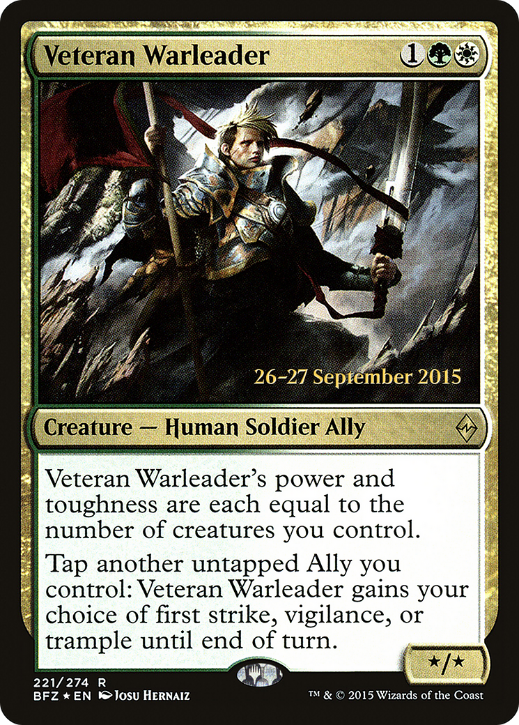 Veteran Warleader (PRE-221S) [Battle for Zendikar Promos] Foil