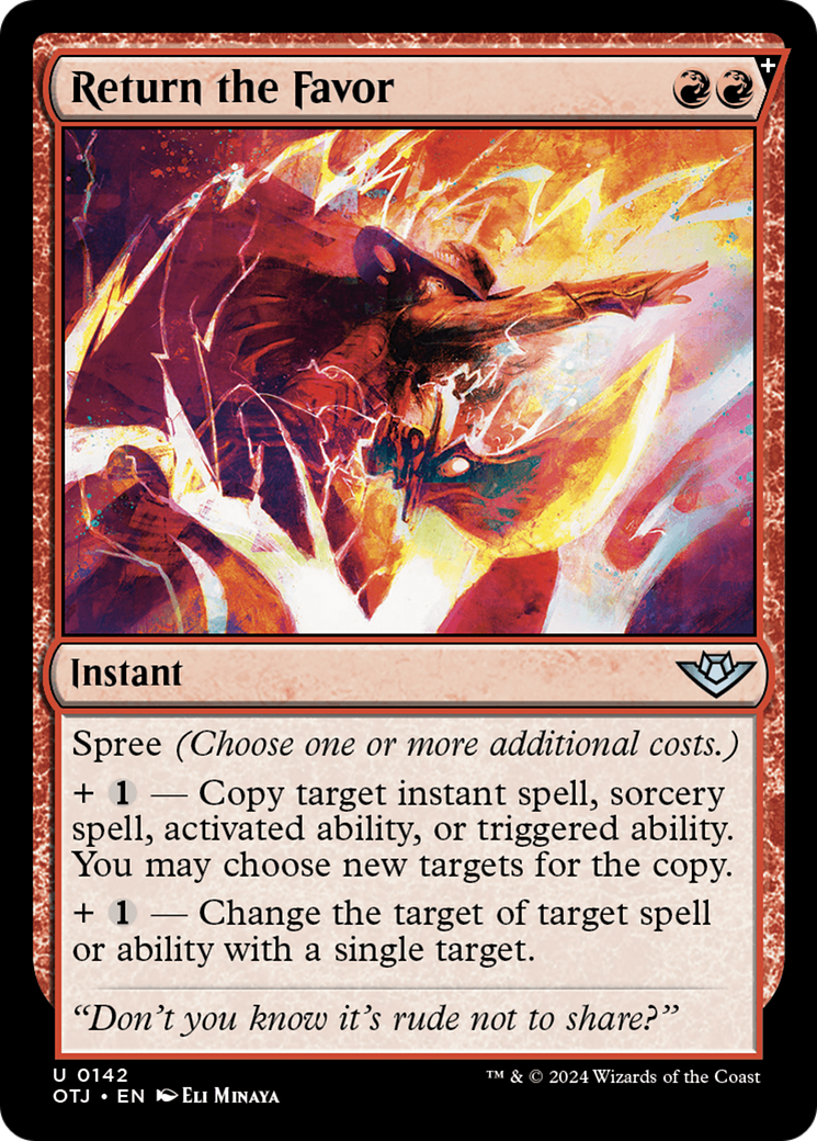 Return the Favor (OTJ-142) [Outlaws of Thunder Junction]: (spree) Foil