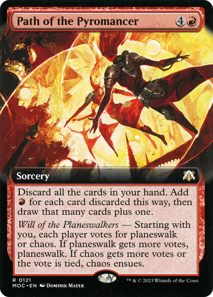Path of the Pyromancer (MOC-121) [March of the Machine Commander]: (Extended Art) Foil