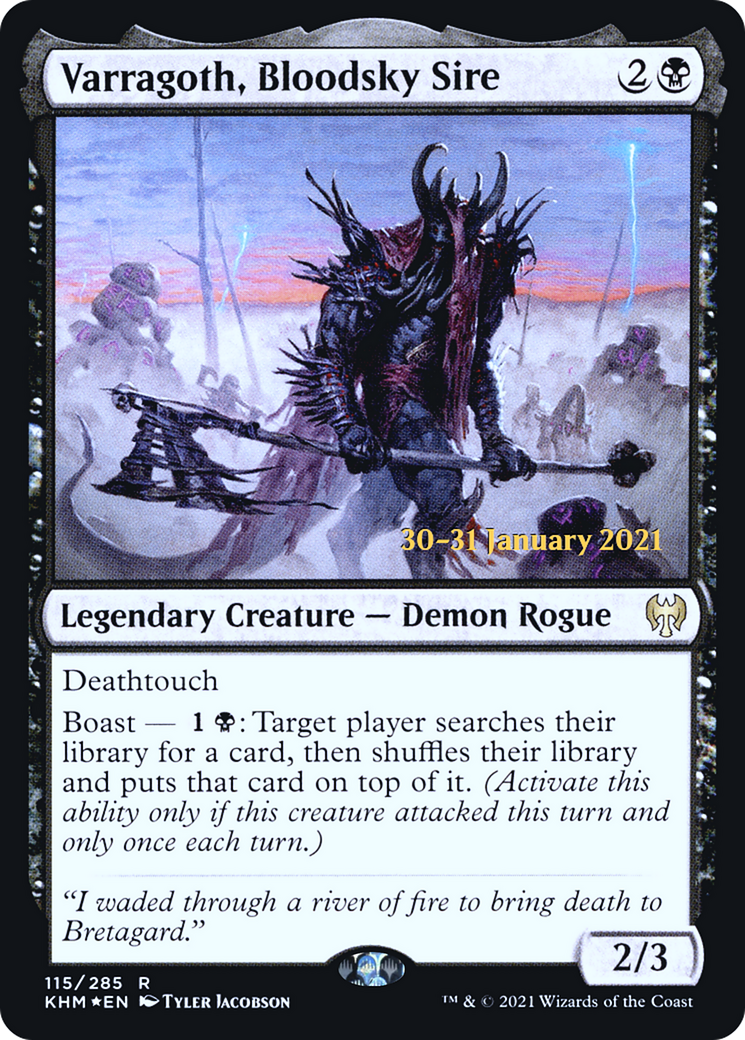 Varragoth, Bloodsky Sire (PRE-115S) [Kaldheim Promos] Foil