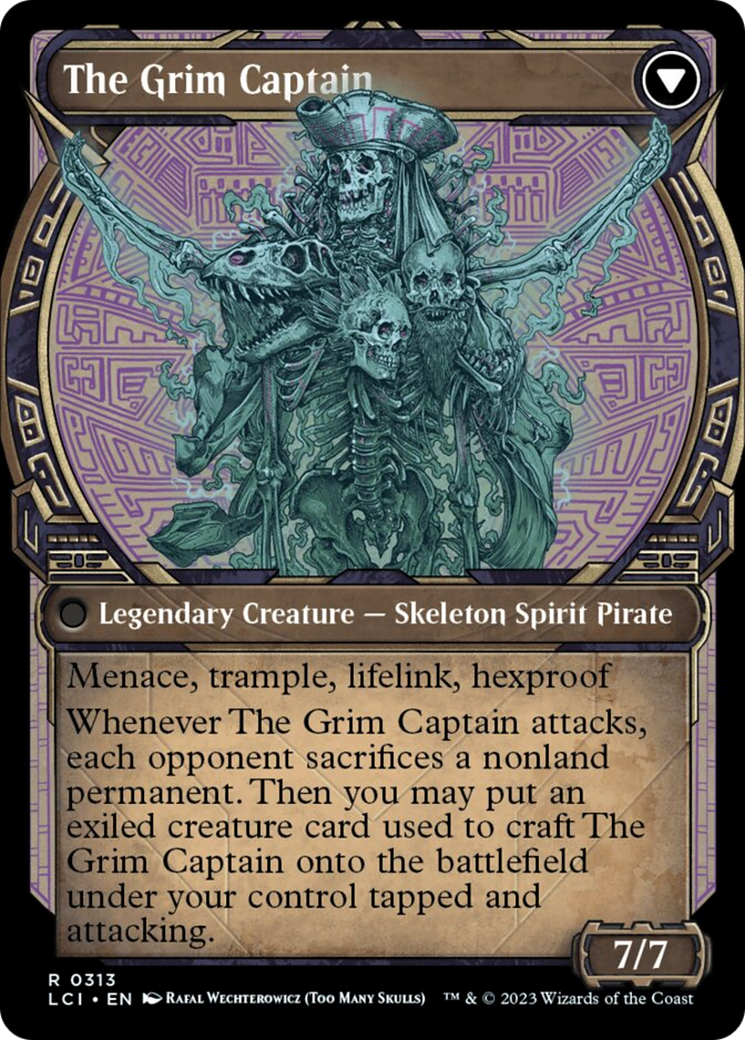 Throne of the Grim Captain // The Grim Captain (LCI-313) [The Lost Caverns of Ixalan]: (Showcase) Foil