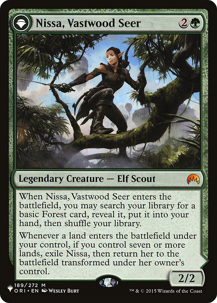 Nissa, Vastwood Seer // Nissa, Sage Animist (LIST-ORI-189) [The List]: (originpwdfc)