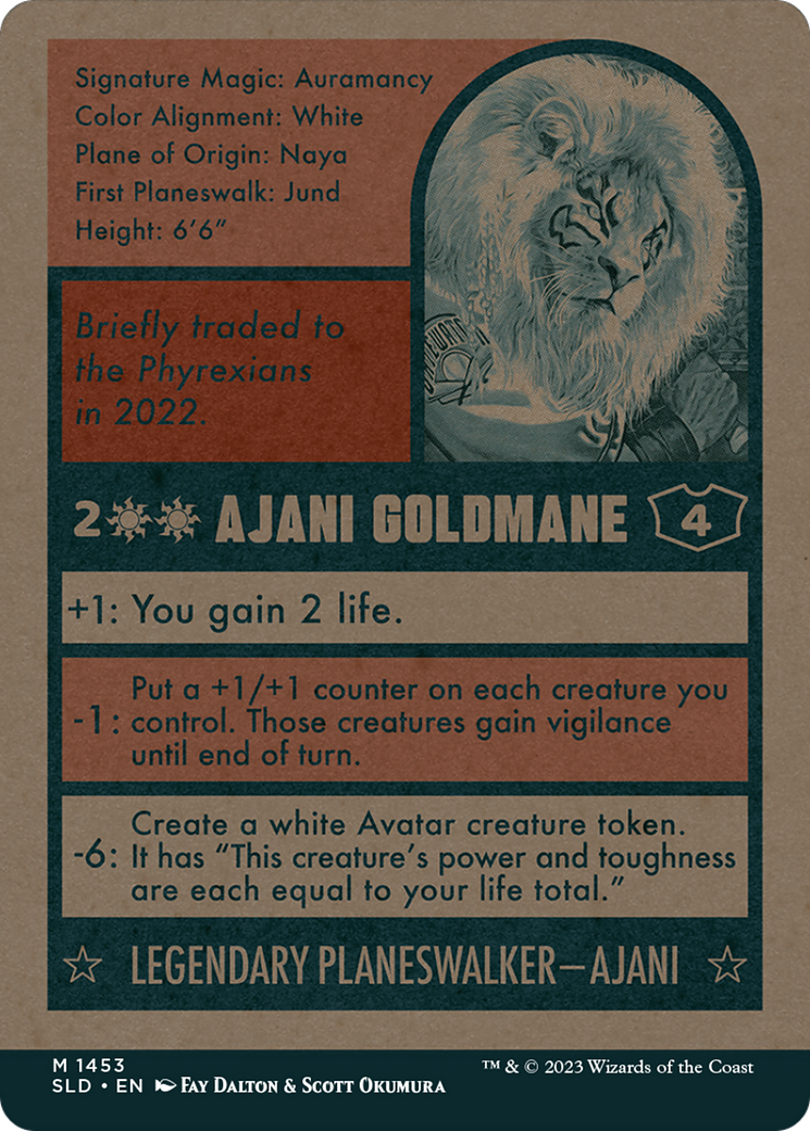 Ajani Goldmane // Ajani Goldmane (SLD-1453) [Secret Lair Drop]: (Full Art) (Borderless) Foil