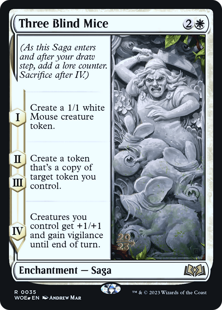 Three Blind Mice (PRE-35S) [Wilds of Eldraine Promos] Foil