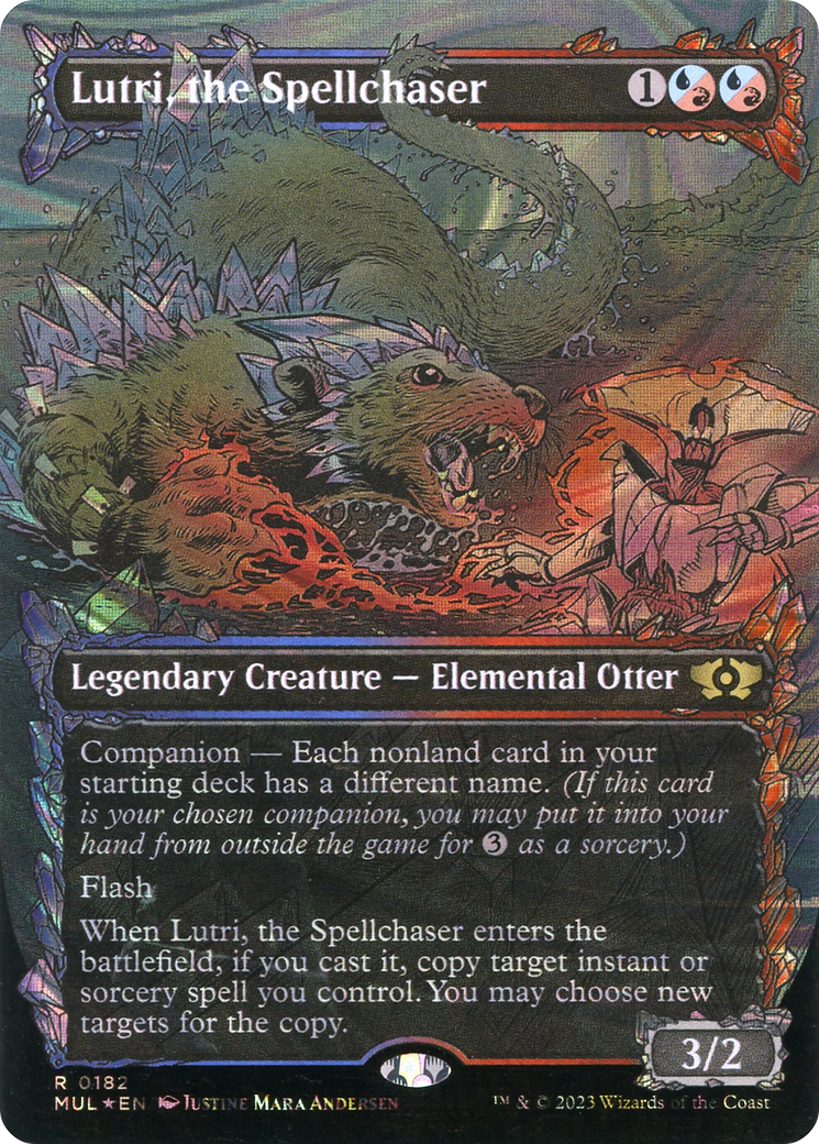 Lutri, the Spellchaser (MUL-182) [Multiverse Legends]: (Showcase) (Borderless) Foil