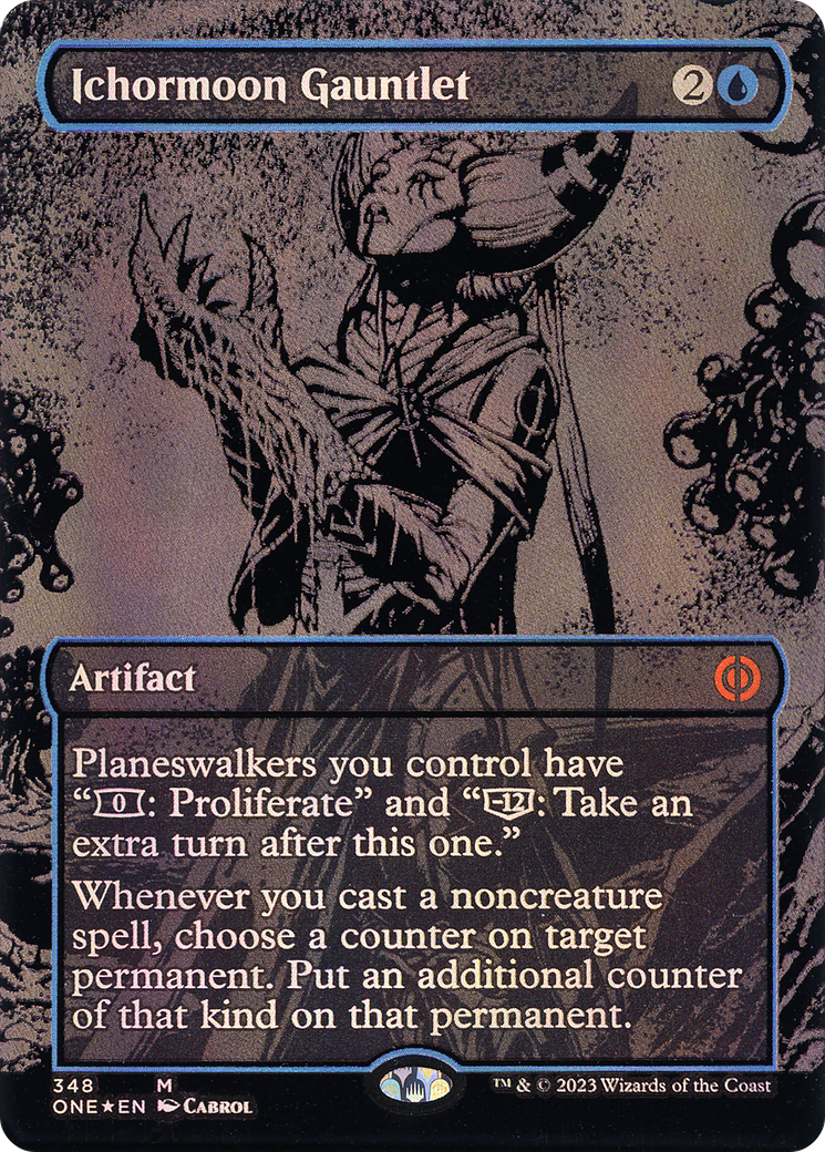 Ichormoon Gauntlet (Oil Slick Raised Foil) (ONE-348) (Borderless) [Phyrexia: All Will Be One] Foil