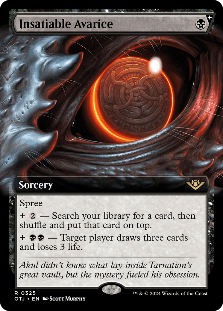 Insatiable Avarice (OTJ-325) [Outlaws of Thunder Junction]: (Extended Art, spree) Foil