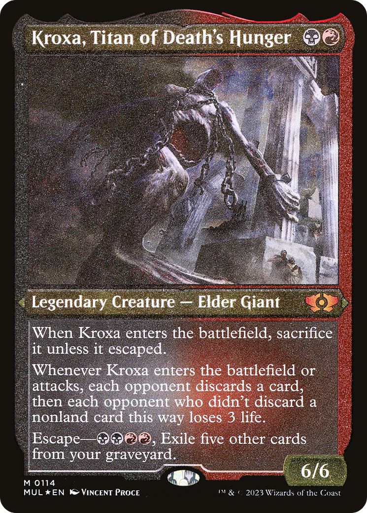 Kroxa, Titan of Death's Hunger (MUL-114) [Multiverse Legends] Etched Foil