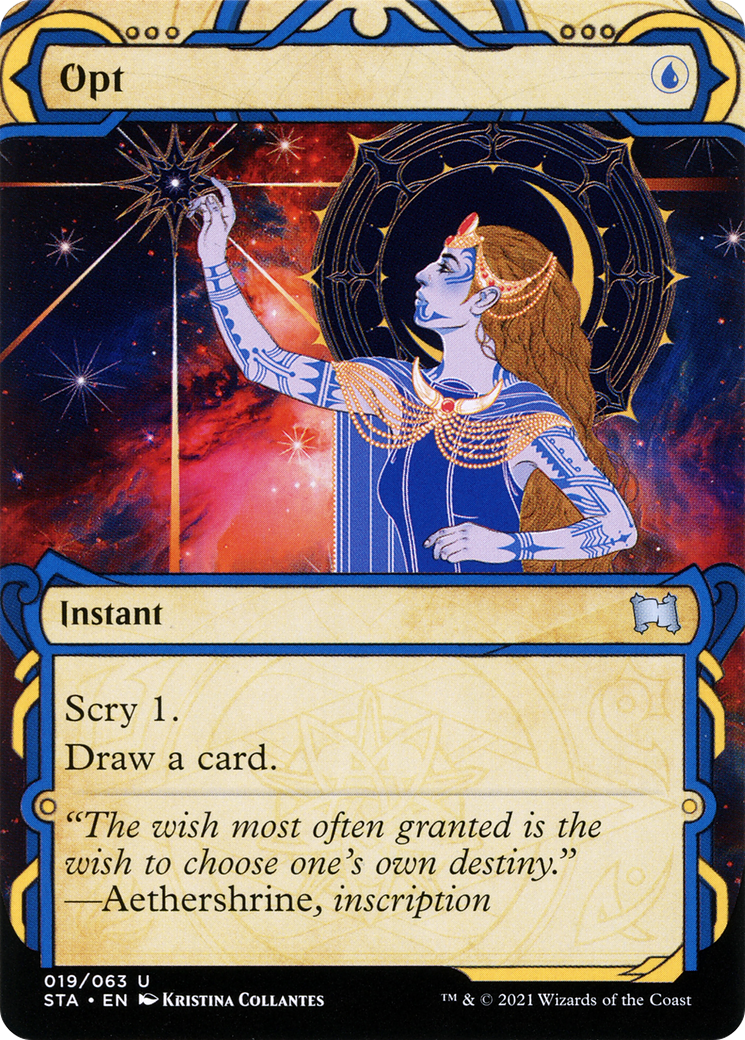 Opt (STA-019) (Showcase) (Borderless) [Strixhaven Mystical Archive] Foil
