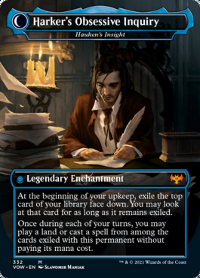 Jacob Hauken, Inspector // Hauken's Insight (VOW-332) [Innistrad: Crimson Vow]: (Double Faced Transform) (Borderless) Foil