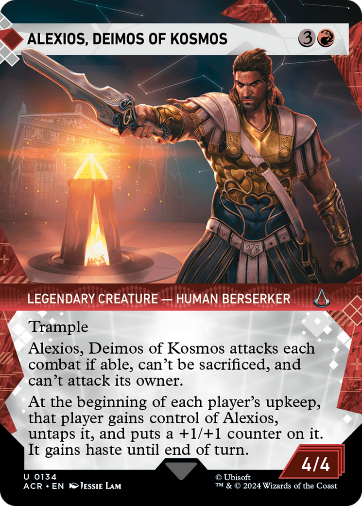 Alexios, Deimos of Kosmos (ACR-134) [Assassin's Creed]: (Showcase) (Borderless) Foil