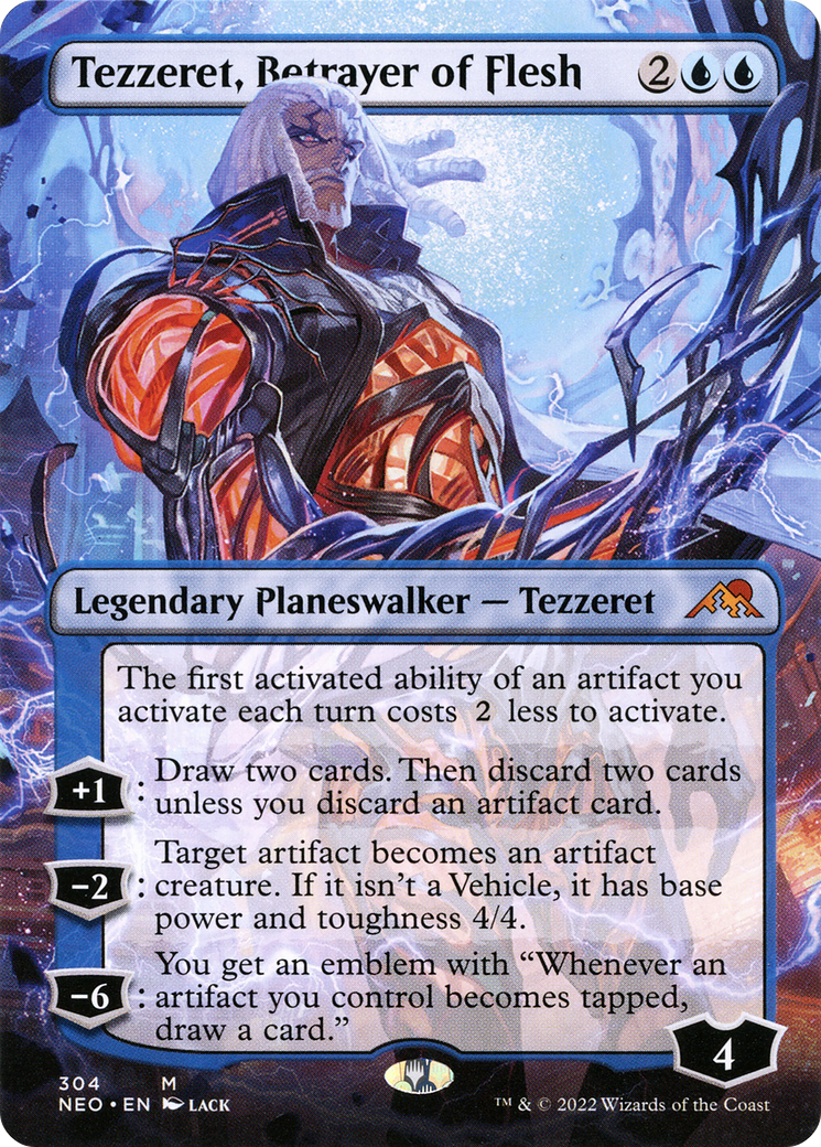 Tezzeret, Betrayer of Flesh (Borderless) (NEO-304) [Kamigawa: Neon Dynasty]