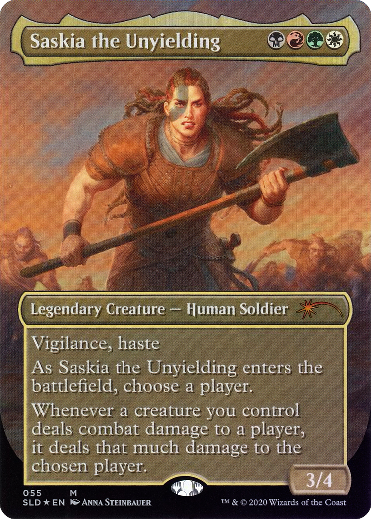 Saskia the Unyielding (SLD-055) [Secret Lair Drop] (Borderless) Foil