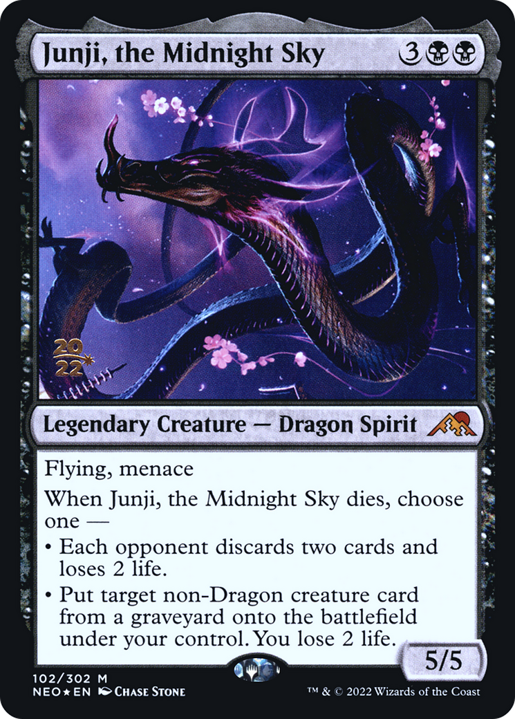 Junji, the Midnight Sky (PRE-102) [Kamigawa: Neon Dynasty Promos] Foil
