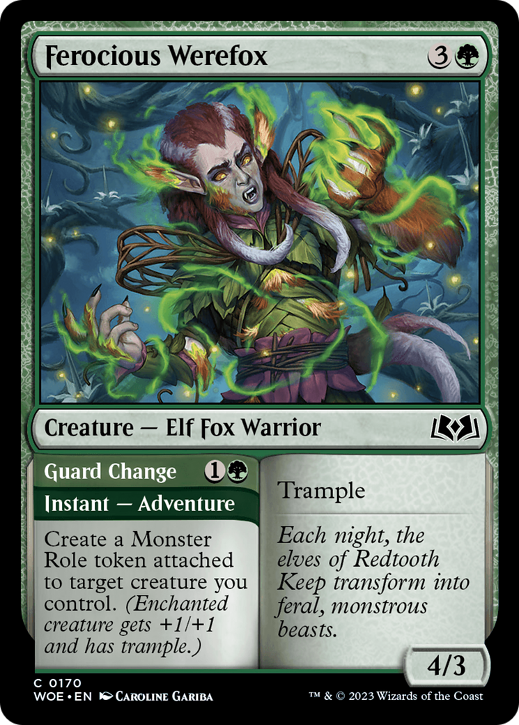 Ferocious Werefox // Guard Change (WOE-170) [Wilds of Eldraine]