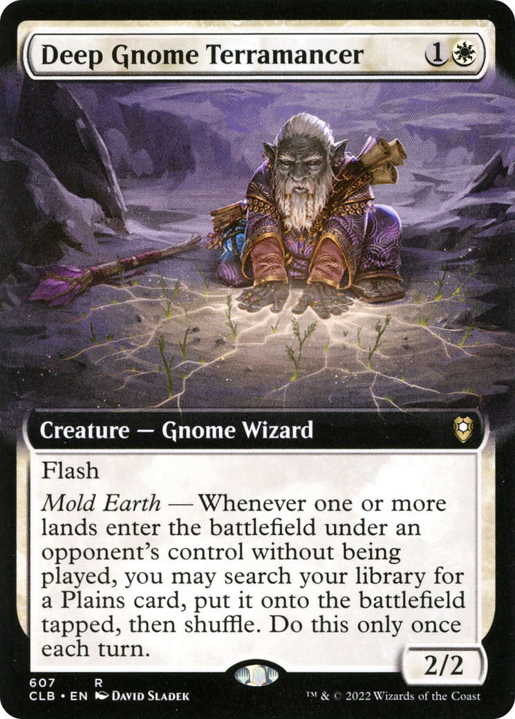 Deep Gnome Terramancer (Extended Art) (CLB-607) [Commander Legends: Battle for Baldur's Gate]