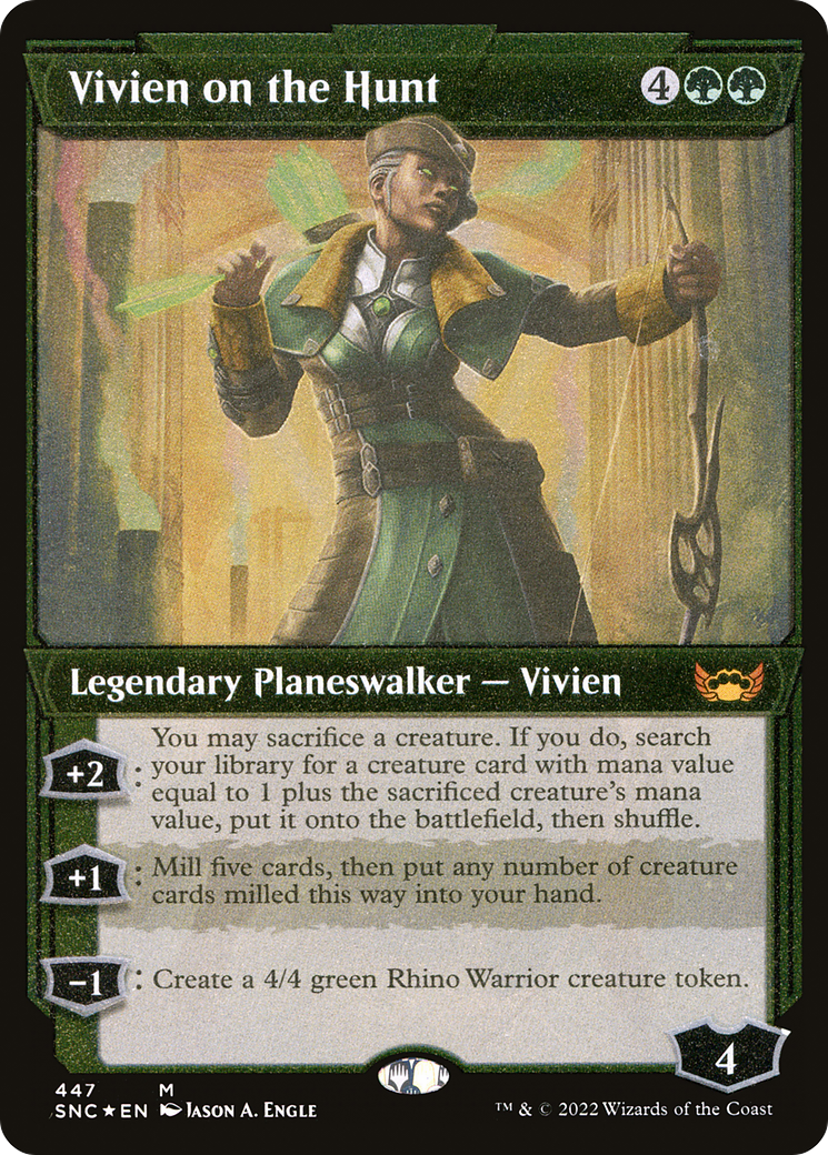 Vivien on the Hunt (SNC-447) [Streets of New Capenna]: (Showcase) Etched Foil