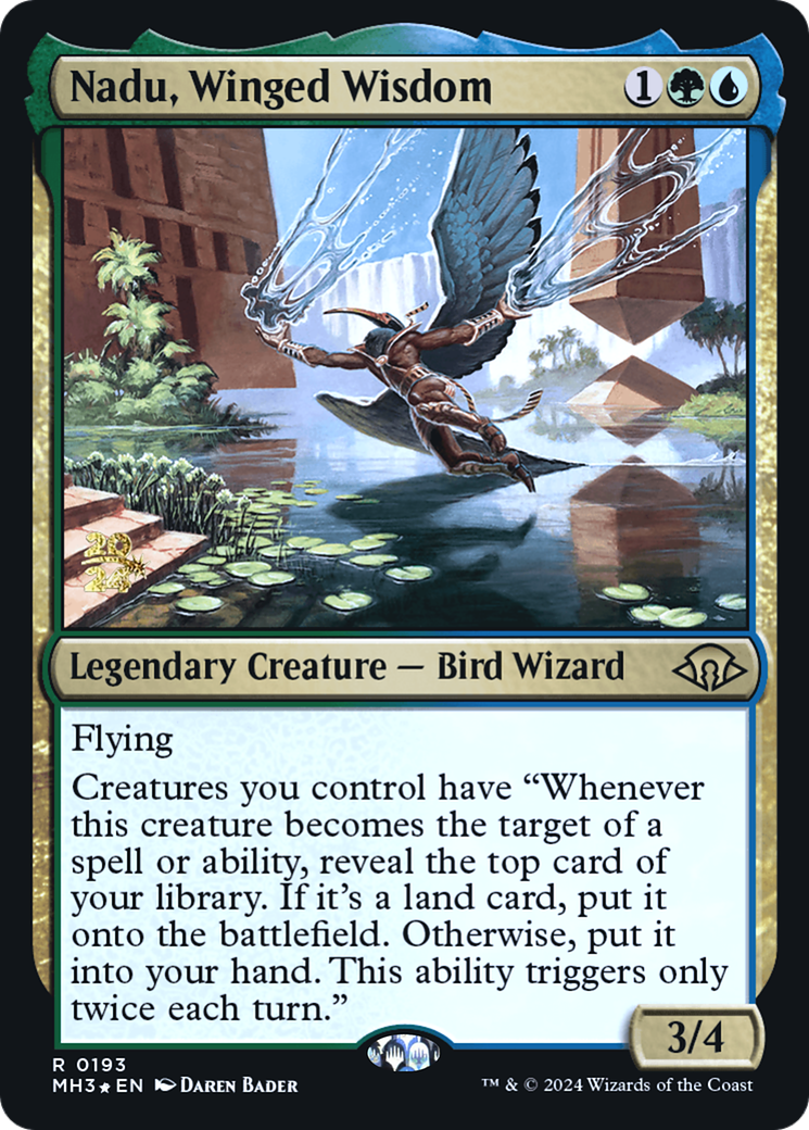 Nadu, Winged Wisdom (PRE-193S) [Modern Horizons 3 Promos] Foil