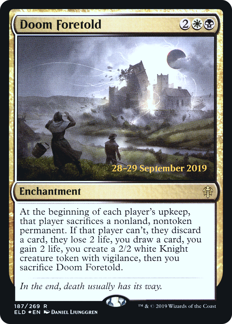 Doom Foretold (PRE-187S) [Throne of Eldraine Promos] Foil