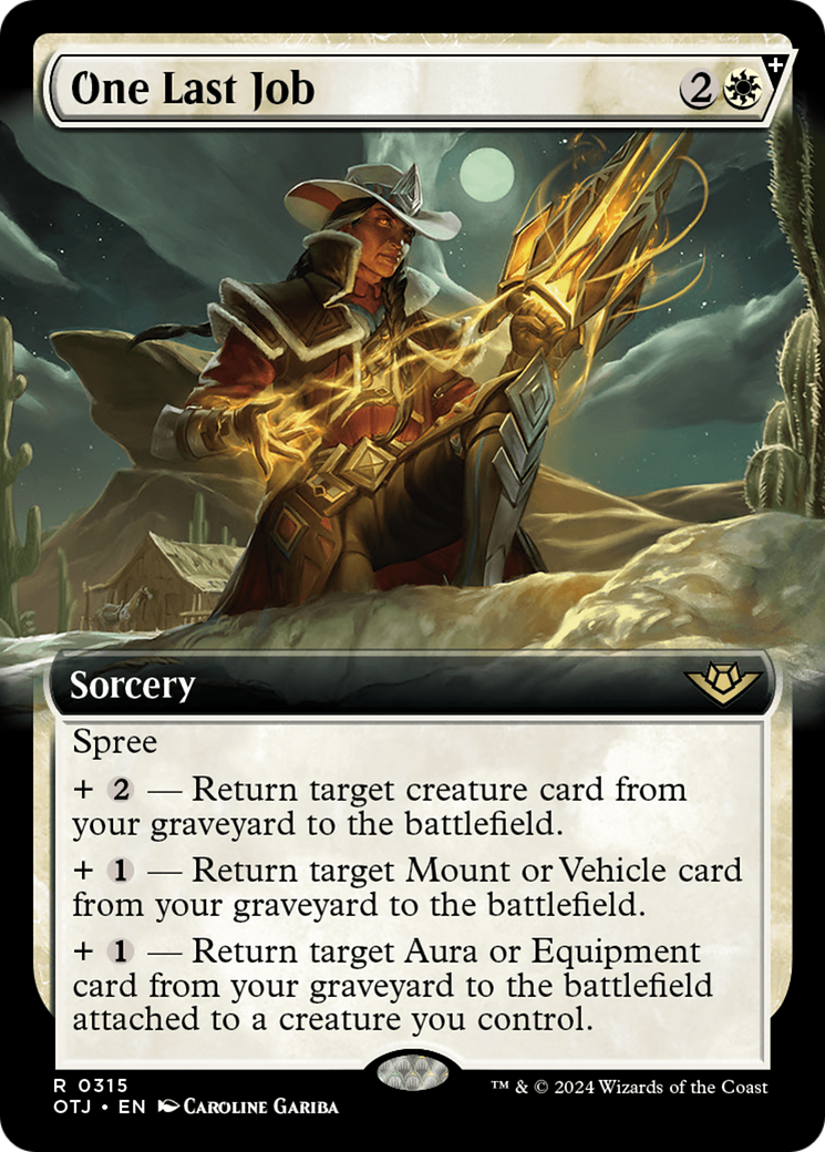 One Last Job (OTJ-315) [Outlaws of Thunder Junction]: (Extended Art, spree) Foil
