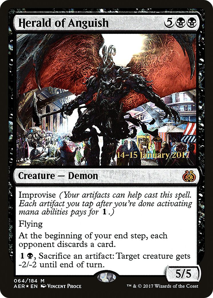 Herald of Anguish (PRE-64S) [Aether Revolt Promos] Foil