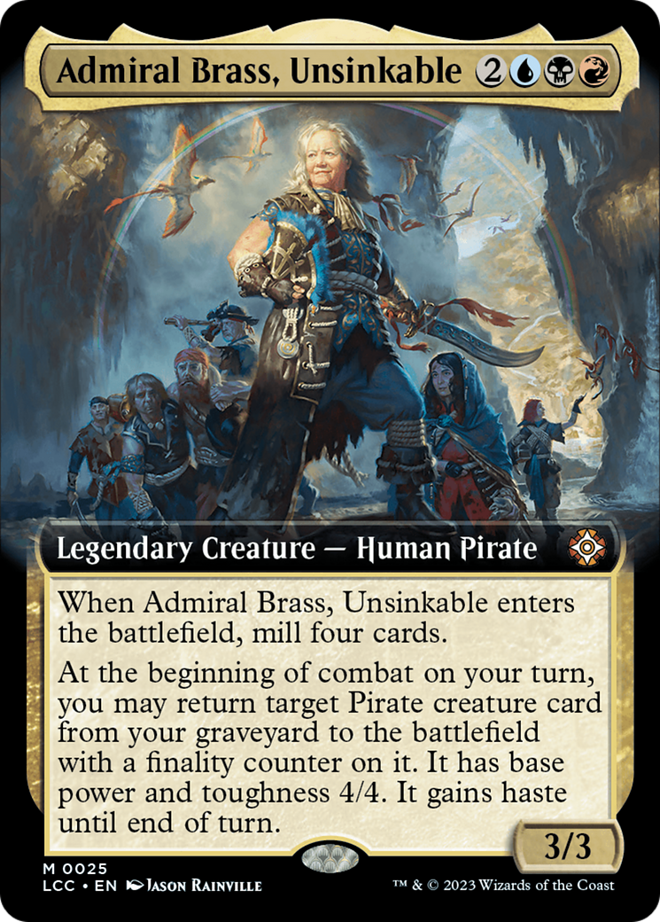 Admiral Brass, Unsinkable (LCC-025) [The Lost Caverns of Ixalan Commander]: (Extended Art) Foil