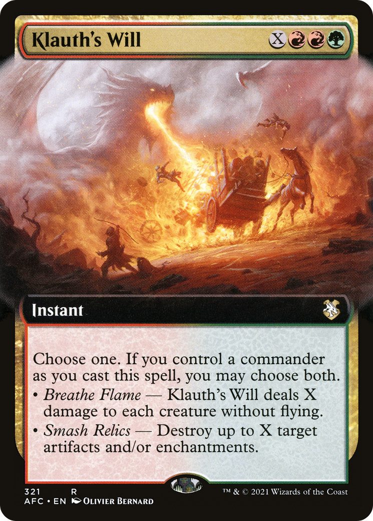 Klauth's Will (Extended Art) (AFC-321) [Forgotten Realms Commander]
