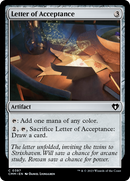 Letter of Acceptance (CMM-397) [Commander Masters] Foil