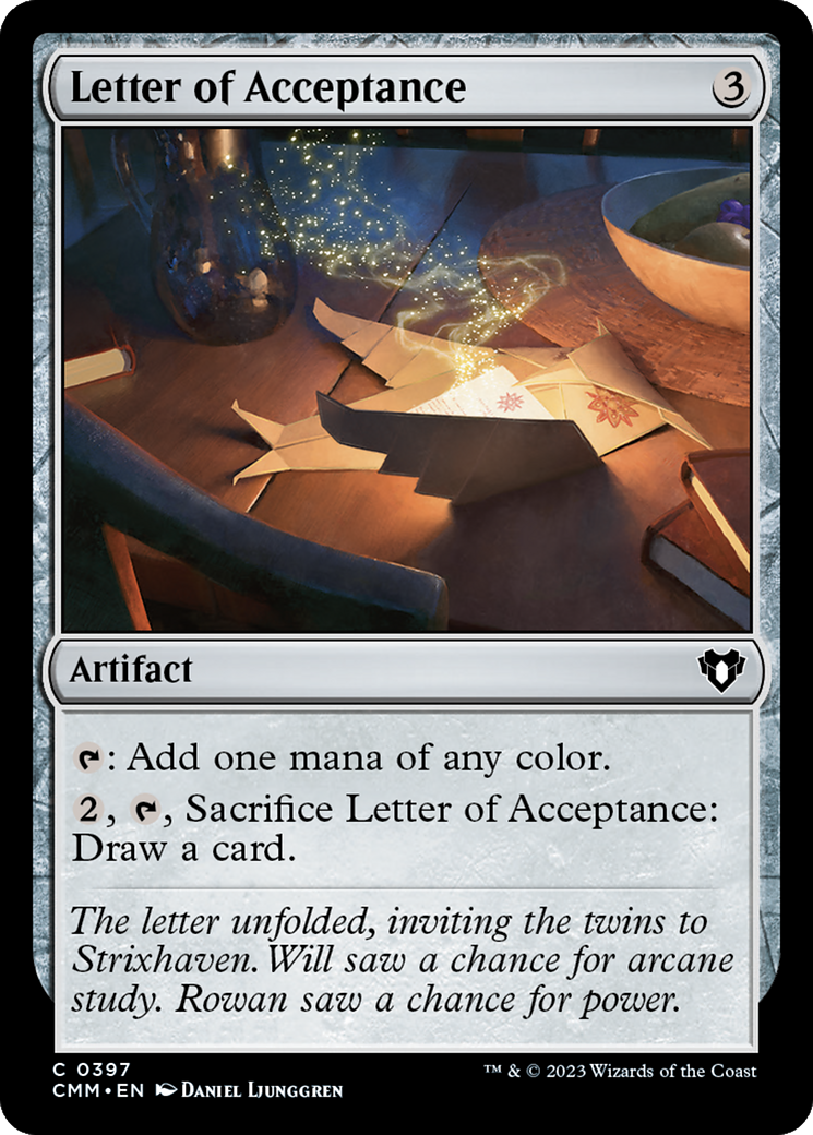 Letter of Acceptance (CMM-397) [Commander Masters] Foil