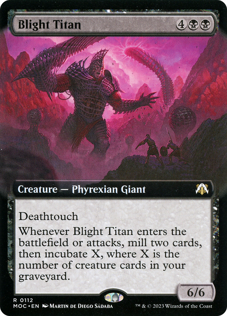Blight Titan (MOC-112) [March of the Machine Commander]: (Extended Art) Foil