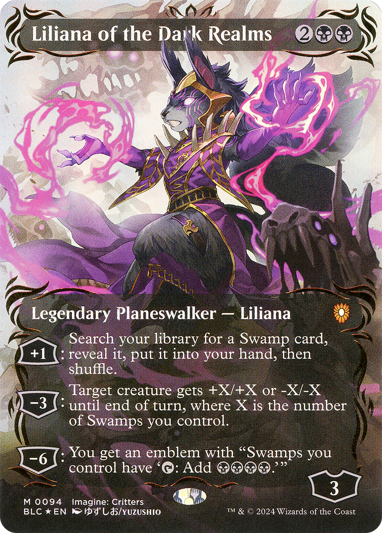 Liliana of the Dark Realms (BLC-094) [Bloomburrow Commander] (Borderless) Foil
