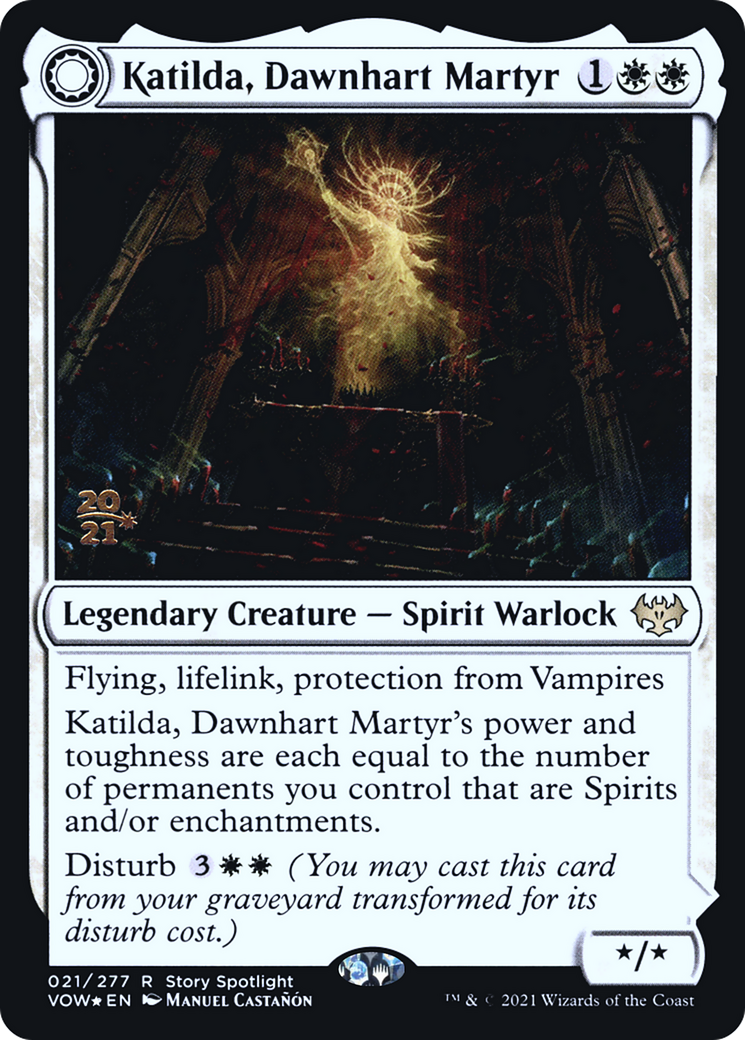 Katilda, Dawnhart Martyr (PRE-021) [Innistrad: Crimson Vow Promos] Foil