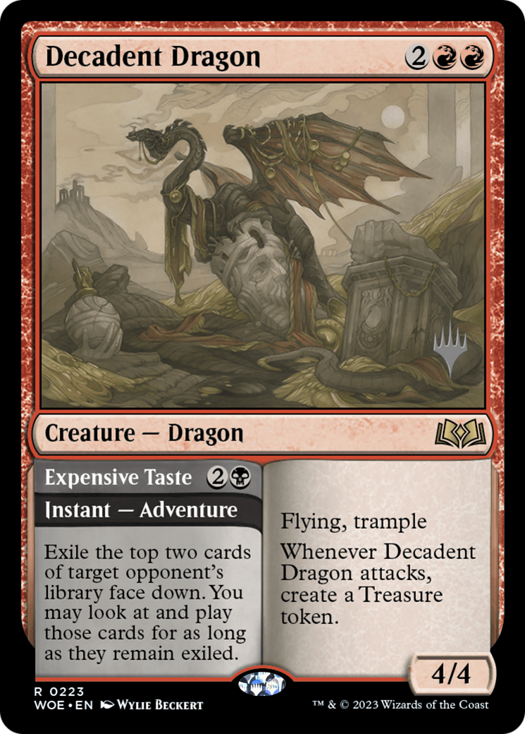 Decadent Dragon // Expensive Taste (PPWOE-223P) [Wilds of Eldraine Promos]