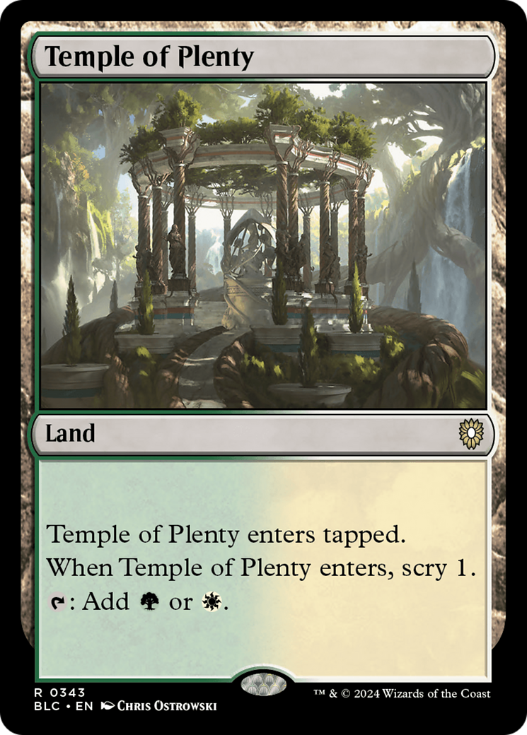 Temple of Plenty (BLC-343) [Bloomburrow Commander]